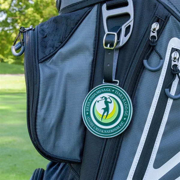 2.5" x 2.5" x 2mm alloy metal golf bag tags with... from ASI 52263 EMT