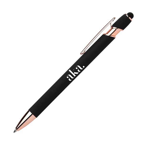 Rubberized click action stylus pen with a sleek aluminum body that... from ASI 34800 Alstar Creations