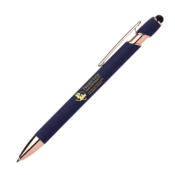 Rubberized click action stylus pen with a sleek aluminum body that... from ASI 34800 Alstar Creations