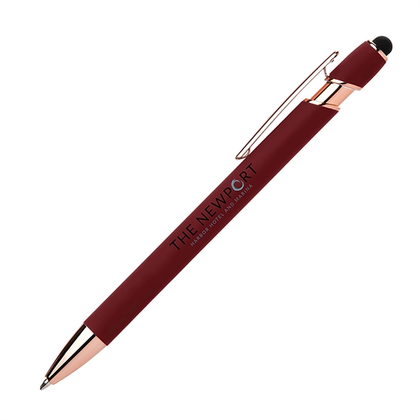 Rubberized click action stylus pen with a sleek aluminum body that... from ASI 34800 Alstar Creations