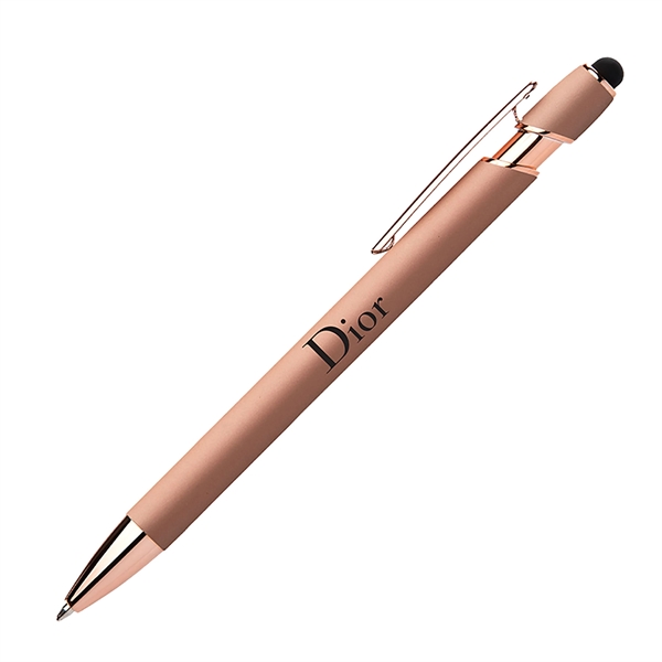 Rubberized click action stylus pen with a sleek aluminum body that... from ASI 34800 Alstar Creations