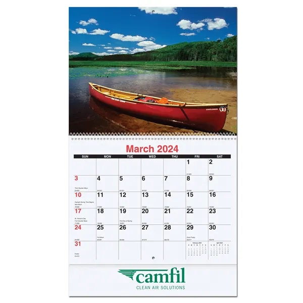 12 month coil bound wall calendar featuring photos of lakes, rivers,... from ASI 50873 Drum-Line / Drum-line Inc
