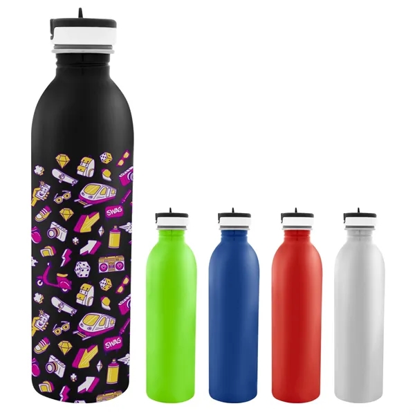 24 ounce full color single wall stainless steel bottle with screw-on... from ASI 61125 Hit Promotional Products / Hit®