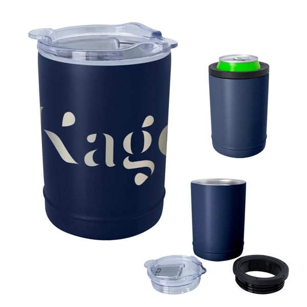 Stainless steel copper insulated 2-in-1 can cooler and tumbler with lid.... from ASI 61125 Hit Promotional Products / Hit®