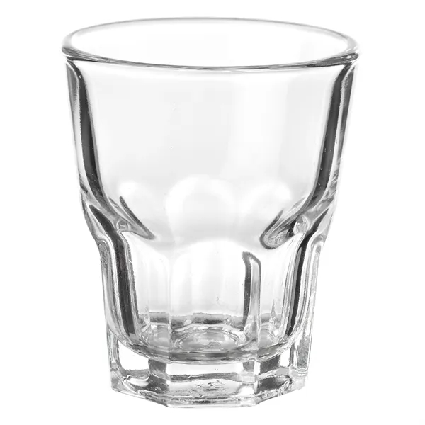 1.5 oz. shot glass with a hexagon shaped bottom.... from ASI 39552 BEL Promo