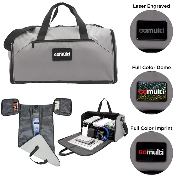 10" x 19.25" x 10.75" multi-functional duffel bag that unzips for... from ASI 57653 Gold Bond