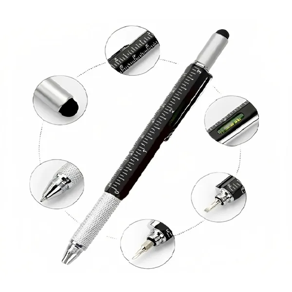 6-in-1 multipurpose tool pen plus 1 color silkscreen or laser engraving... from ASI 37218 Athena Promo (tm)