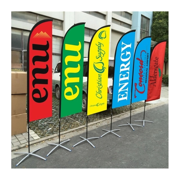 Single sided feather flag banner plus full color digital imprint on... from ASI 37218 Athena Promo (tm)