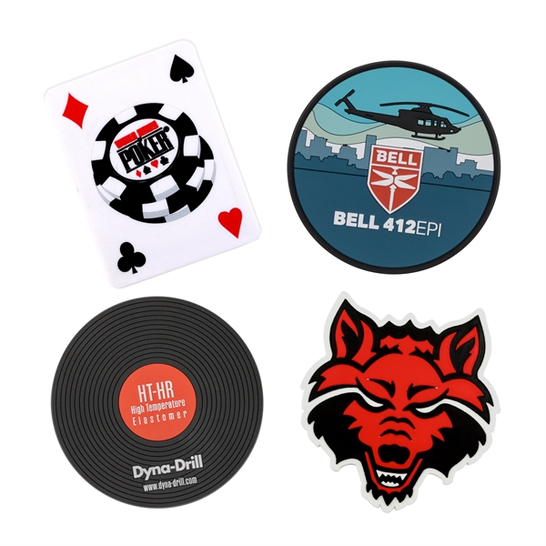 Custom soft PVC coasters in up to six molded colors.... from ASI 52263 EMT / EMT EMT EASY