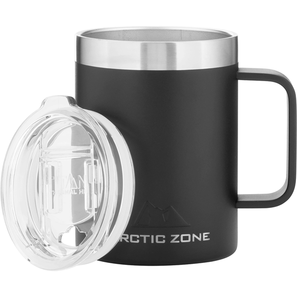14 oz 18/8 stainless mug with vacuum insulation, clear push-on lid,... from ASI 51197 ETS Express, LLC