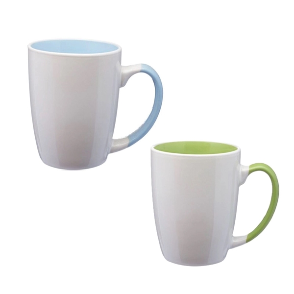 Dual tone stoneware mug, 12 oz. capacity with 1 color silkscreen... from ASI 37218 Athena Promo (tm)