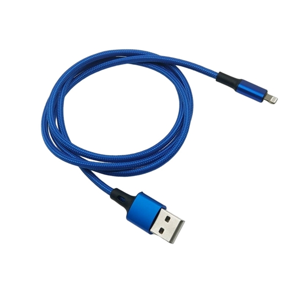 Braided USB lighting charging cable plus laser engraving on 1 location... from ASI 37218 Athena Promo (tm)