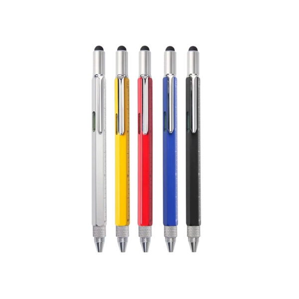 6-in-1 Metal Multifunction pen plus 1C1P silkscreen imprint or laser engraving... from ASI 37218 Athena Promo (tm)