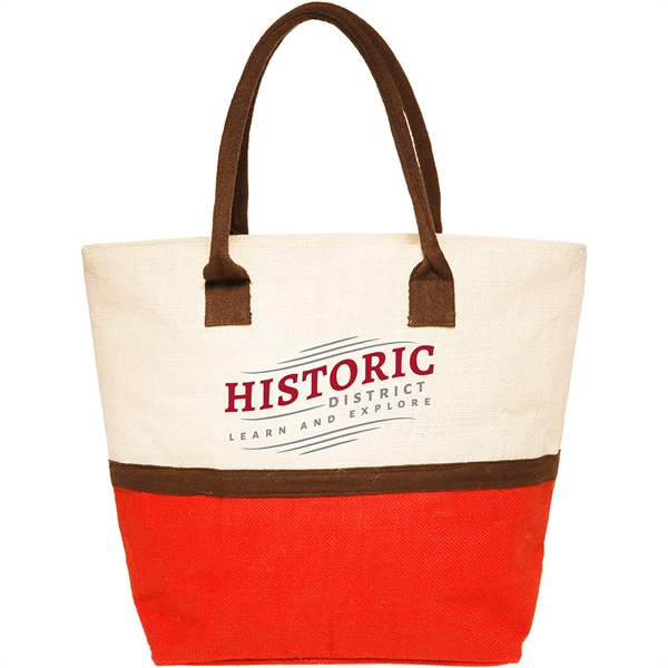 17.5" x 13.5" jute tote bag with a spacious main compartment.... from ASI 62088 IDProductsource