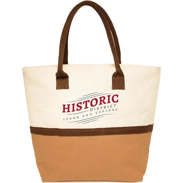 17.5" x 13.5" jute tote bag with a spacious main compartment.... from ASI 62088 IDProductsource