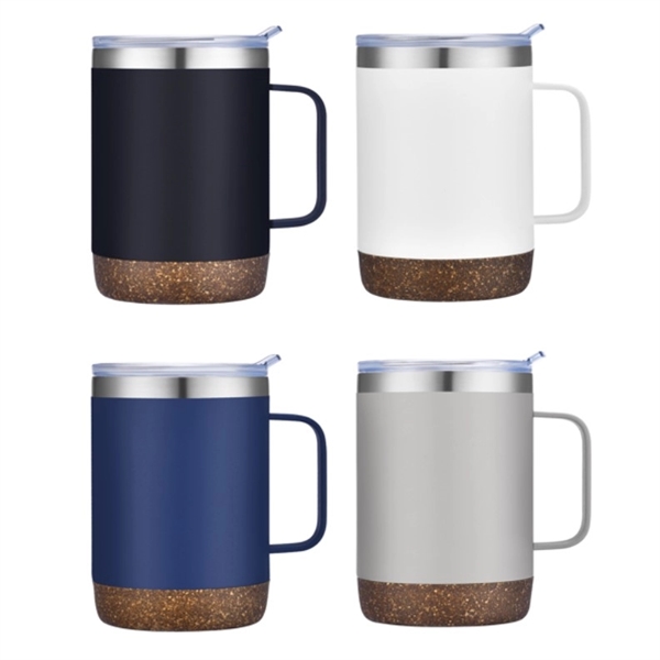 Seymore 12oz mug with cork bottom. Powder coated. 18/8 stainless steel... from ASI 90859 Tempo Industries Inc