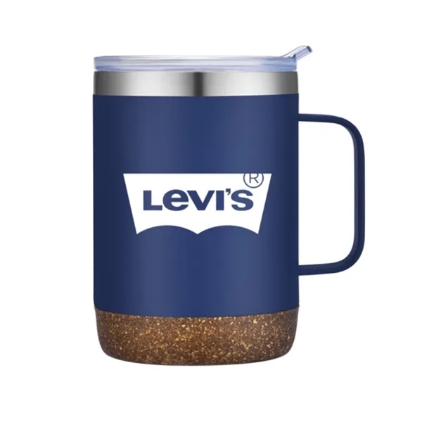 Seymore 12oz mug with cork bottom. Powder coated. 18/8 stainless steel... from ASI 90859 Tempo Industries Inc