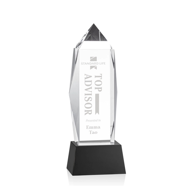 Lustrous optical crystal award with beautifully, beveled peaks and a Black... from ASI 84592 St Regis Group / St Regis