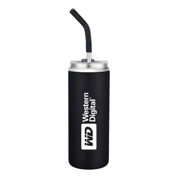 Arthur 20oz tumbler with straw. Powder coated. 18/8 stainless steel liner... from ASI 90859 Tempo Industries Inc