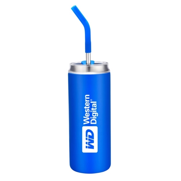 Arthur 20oz tumbler with straw. Powder coated. 18/8 stainless steel liner... from ASI 90859 Tempo Industries Inc