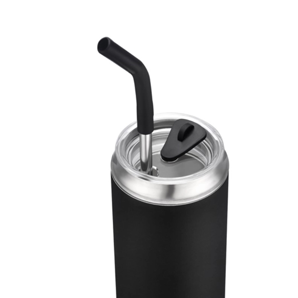 Arthur 20oz tumbler with straw. Powder coated. 18/8 stainless steel liner... from ASI 90859 Tempo Industries Inc