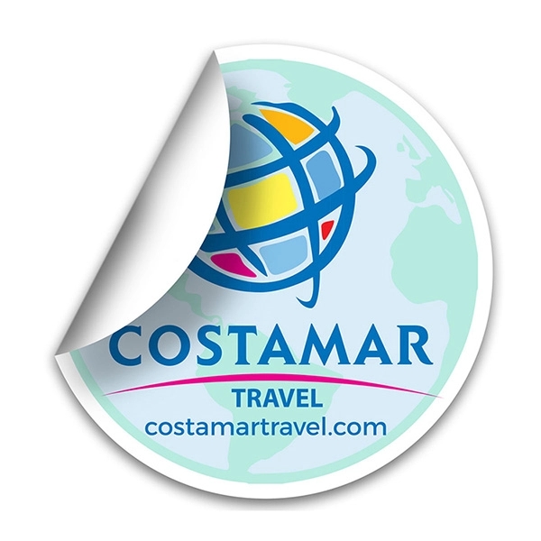 4" globe-shaped 6 mil matte vinyl CustomCut™ stickers.... from ASI 62660 Innovation Line