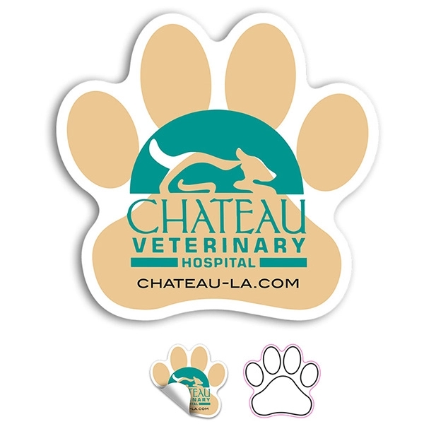 4" animal paw-shaped 6 mil matte vinyl CustomCut(TM) stickers.... from ASI 62660 Innovation Line