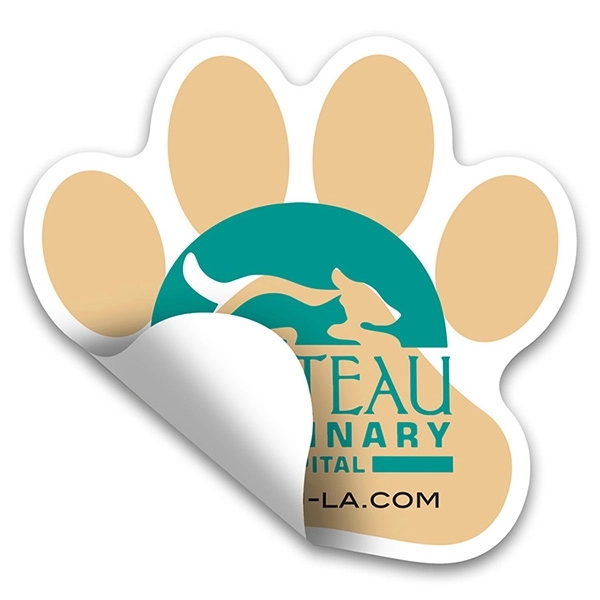 4" animal paw-shaped 6 mil matte vinyl CustomCut(TM) stickers.... from ASI 62660 Innovation Line