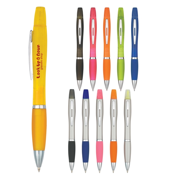 Sleek design highlighter with ballpoint pen.... from ASI 61125 Hit Promotional Products / Hit®