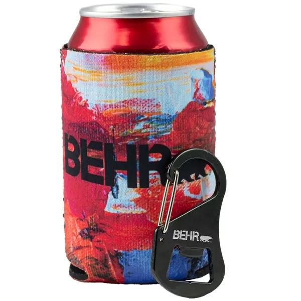 Social kit with a carabiner bottle opener and can cooler.... from ASI 57653 Gold Bond