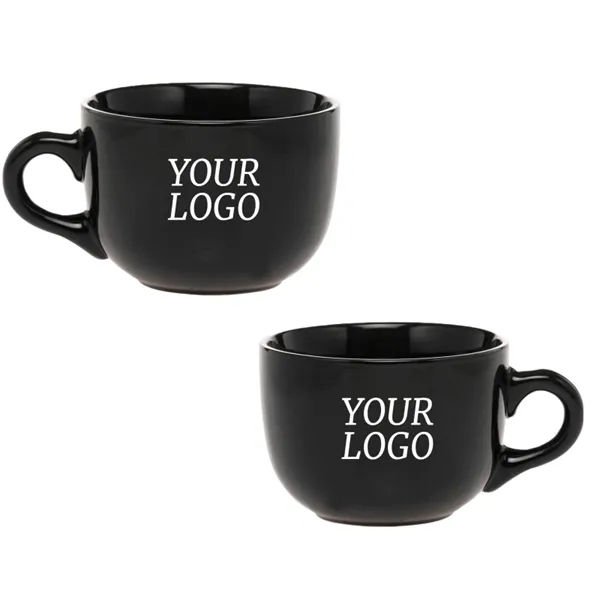 bowl shaped stoneware mug for coffee or soup, 18 oz. plus... from ASI 37218 Athena Promo (tm)