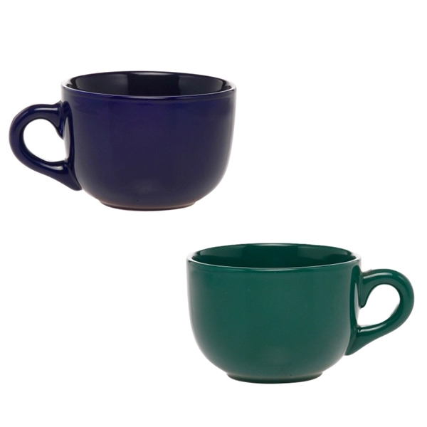bowl shaped stoneware mug for coffee or soup, 18 oz. plus... from ASI 37218 Athena Promo (tm)