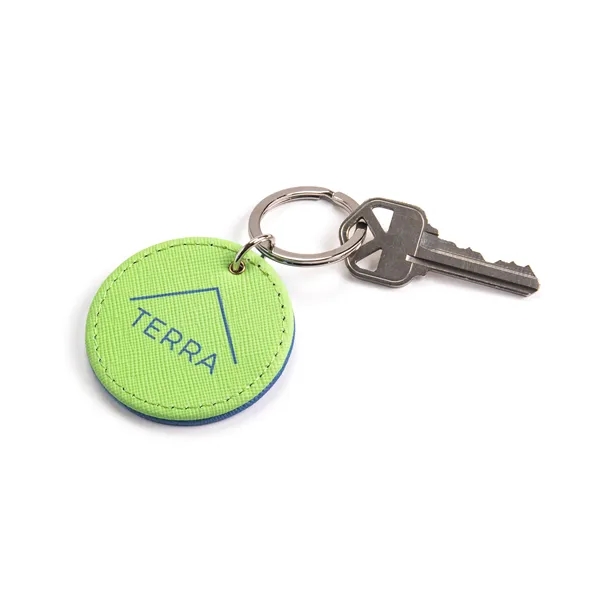 Full-color, full-bleed vegan leather keychain... from ASI 45657 Pop! Promos