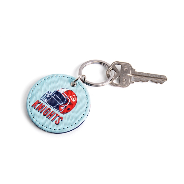 Full-color, full-bleed vegan leather keychain... from ASI 45657 Pop! Promos