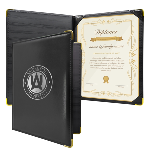 Padded vinyl diploma holder with decorative metal accents; holds an 8.5"... from ASI 90807 Tekweld