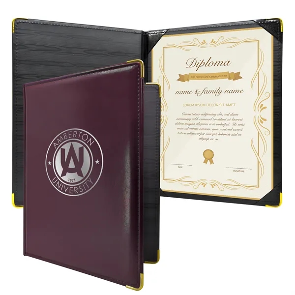 Padded vinyl diploma holder with decorative metal accents; holds an 8.5"... from ASI 90807 Tekweld