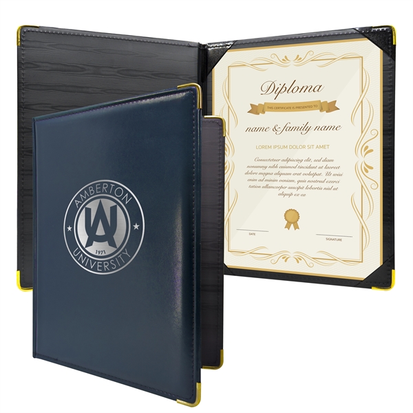 Padded vinyl diploma holder with decorative metal accents; holds an 8.5"... from ASI 90807 Tekweld