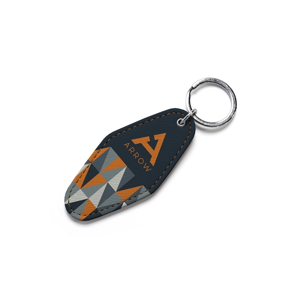 Full-color, full-bleed vegan leather keychain... from ASI 45657 Pop! Promos