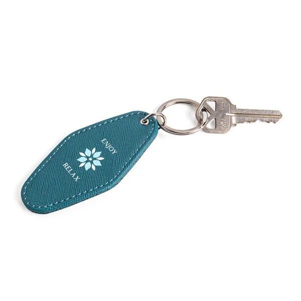 Full-color, full-bleed vegan leather keychain... from ASI 45657 Pop! Promos