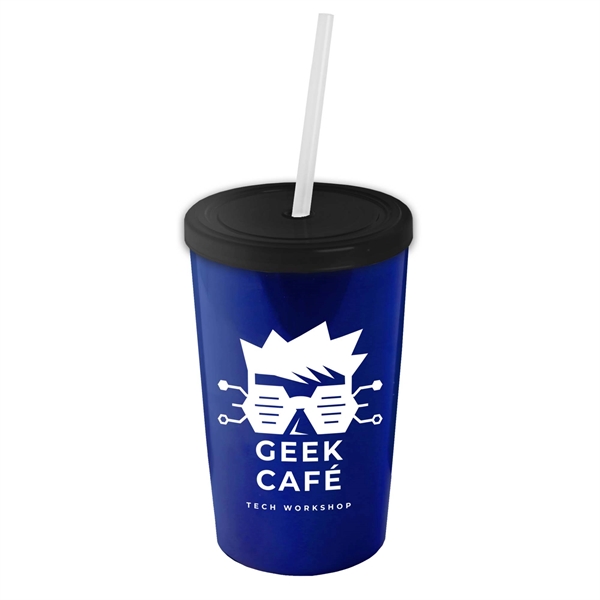 16 oz. Sentinel Acrylic Tumbler with Lid and Straw. Metallic Outer... from ASI 55990 Garyline