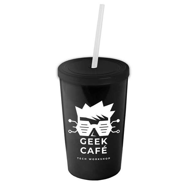 16 oz. Sentinel Acrylic Tumbler with Lid and Straw. Metallic Outer... from ASI 55990 Garyline