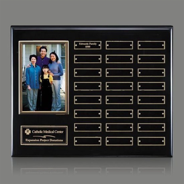 Piano black finish plaque, holds 4" x 6" vertical photo and... from ASI 84592 St Regis Group / St Regis