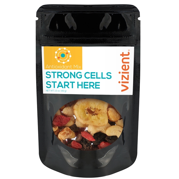 Healthy snacks in a resealable window pouch.... from ASI 71685 Midnite Snax®