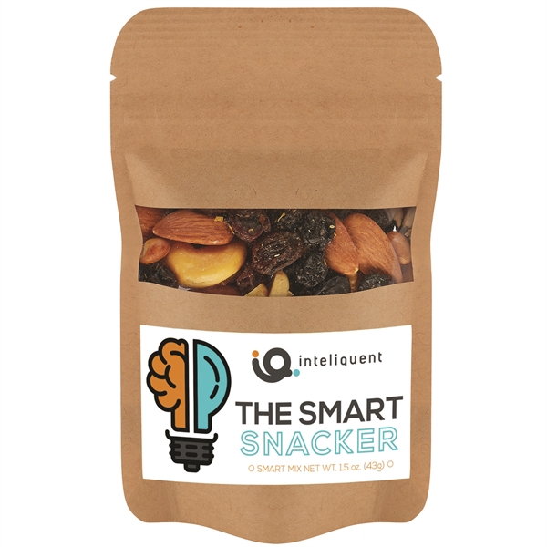 Healthy snacks in a resealable kraft window pouch.... from ASI 71685 Midnite Snax®