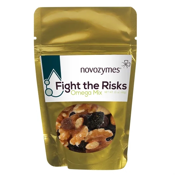 Healthy snacks in a resealable window pouch.... from ASI 71685 Midnite Snax®