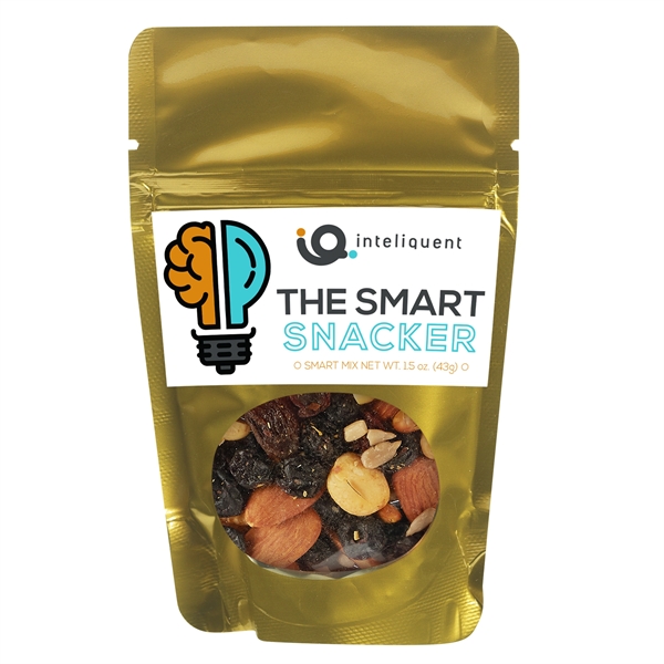 Healthy snacks in a resealable window pouch.... from ASI 71685 Midnite Snax®