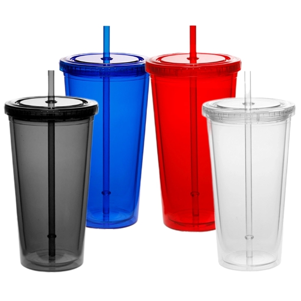 20 oz. double wall acrylic tumbler with straw plus free 1... from ASI 37218 Athena Promo (tm)