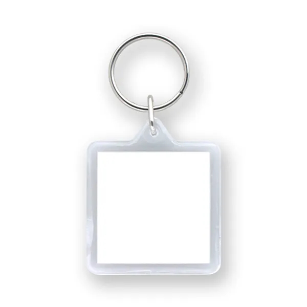 Square optical grade acrylic key tag with standard 24mm split ring.... from ASI 93520 Ventura Inc