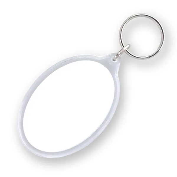 Oval shape optical grade acrylic key tag with 24mm split ring.... from ASI 93520 Ventura Inc