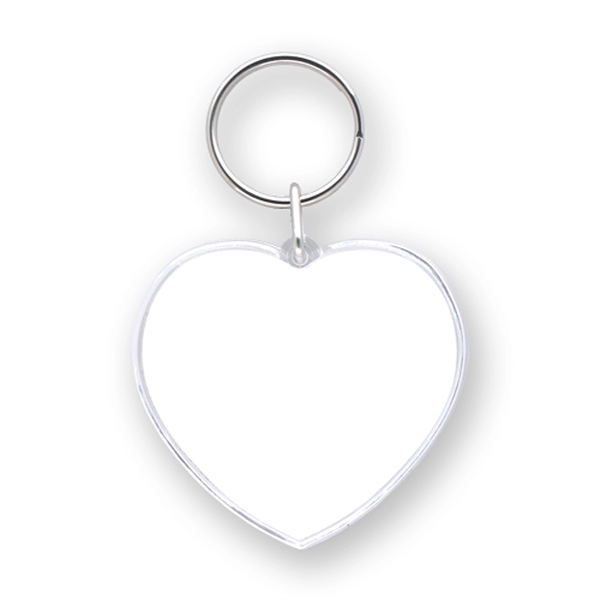 Heart shape optical grade acrylic key tag with 24mm split ring.... from ASI 93520 Ventura Inc